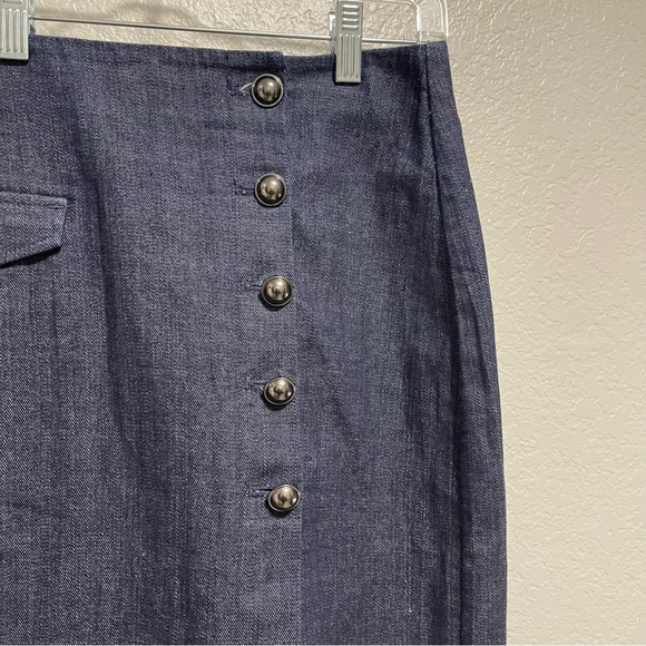 Banana Republic Dark Wash Pencil Wrap  Denim Skirt Size 4 - Picture 2 of 5